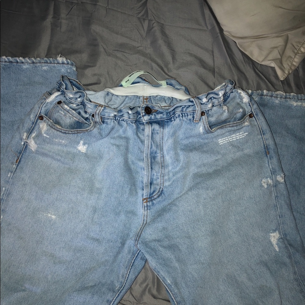 2013 rare off white bleached jeans